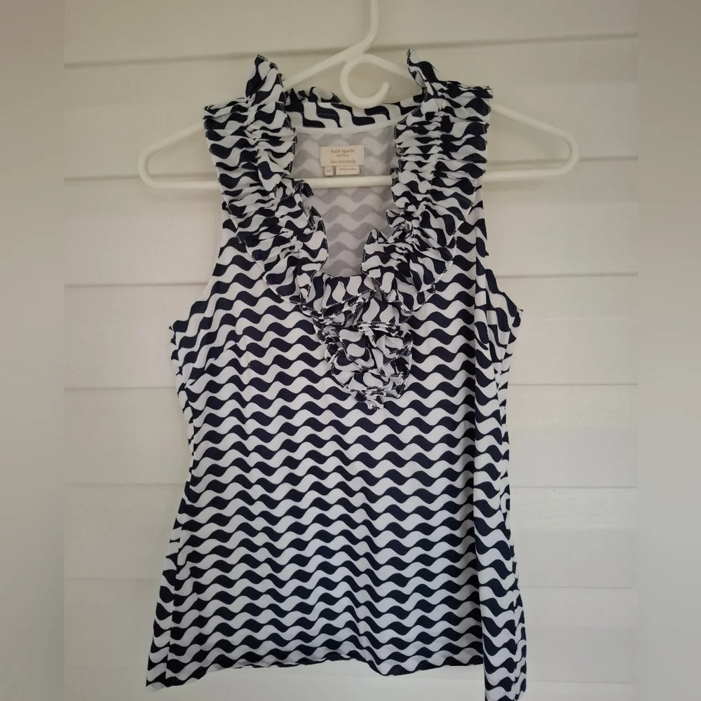 Kate Spade New York Aubrey Sleeveless Ruffle Blouse Size XS